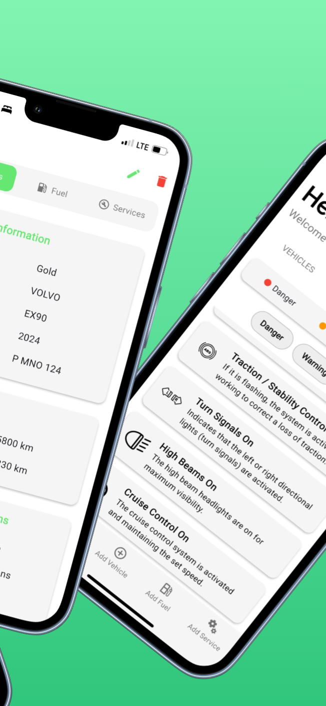 Nivo app - Fuel logging interface