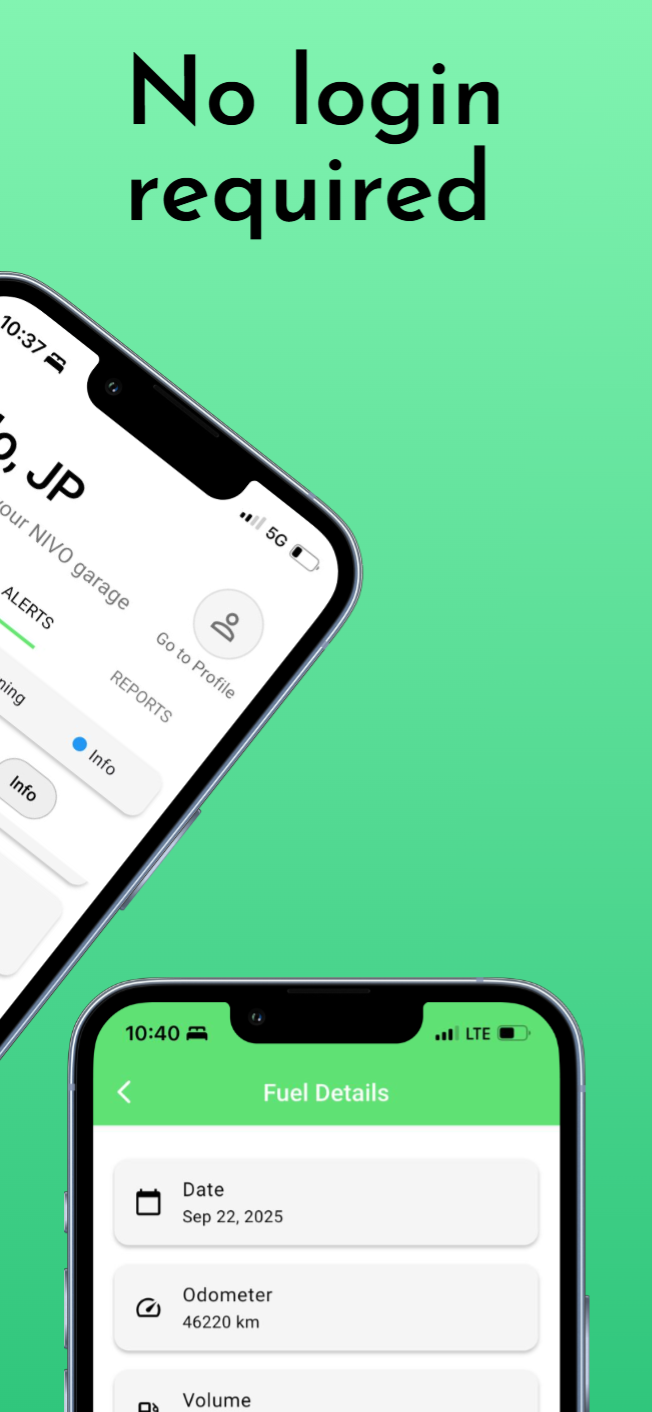 Nivo app - Service logging interface