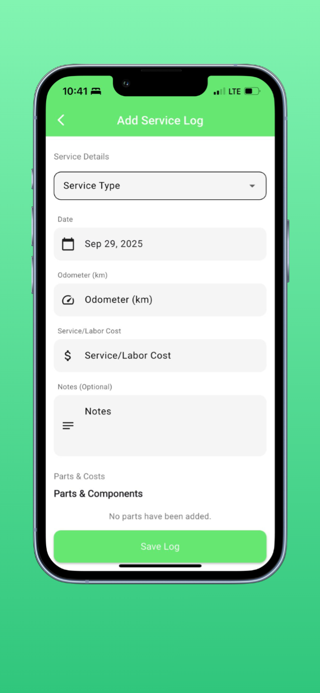 Nivo app - Vehicle management interface